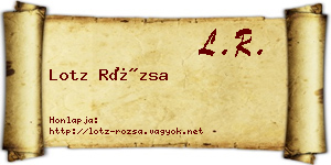Lotz Rózsa névjegykártya