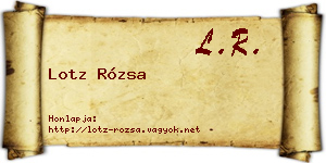Lotz Rózsa névjegykártya